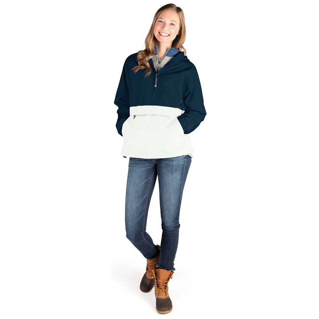 Charles River Unisex Navy/White Color Blocked Pack-N-Go Pullover