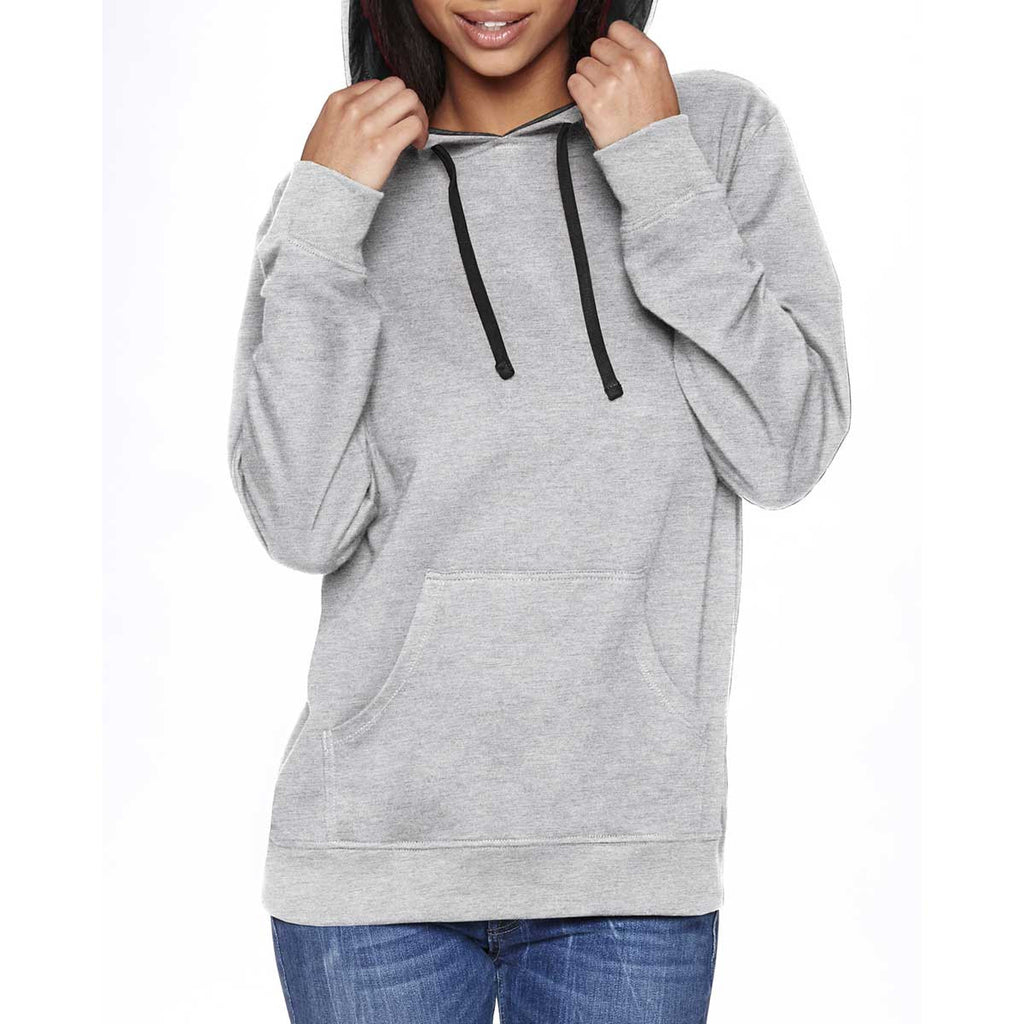 Next Level Unisex Heather Gray/Black French Terry Pullover Hoodie