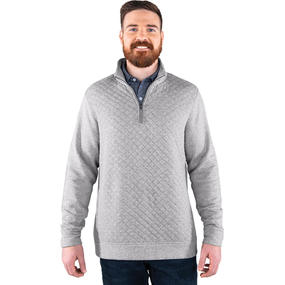 Charles River Men's Heather Grey Franconia Quilted Pullover