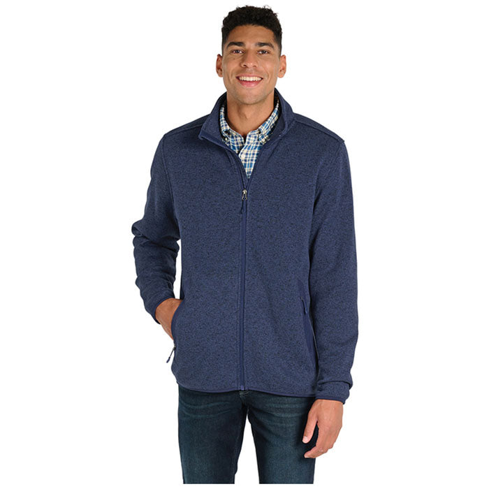 Charles River Men's Navy Heather Heathered Fleece Jacket