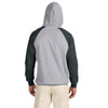 Jerzees Men's Oxford/Black 8 Oz. Nublend Colorblock Raglan Pullover Hood