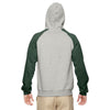 Jerzees Men's Oxford/Forest Green 8 Oz. Nublend Colorblock Raglan Pullover Hood