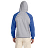 Jerzees Men's Oxford/Royal 8 Oz. Nublend Colorblock Raglan Pullover Hood