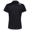 adidas Women's Black/White 3 Stripe Shoulder Sport Polo