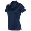 adidas Women's Collegiate Navy/White 3 Stripe Shoulder Sport Polo