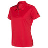 adidas Women's Collegiate Red/Black 3 Stripe Shoulder Sport Polo