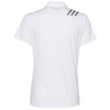 adidas Women's White/Black 3 Stripe Shoulder Sport Polo