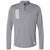 adidas Men's Grey Three/White 3-Stripes Double Knit Quarter-Zip Pullover