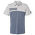 adidas Men's Grey Two Heather/Collegiate Navy Heather Heathered Colorblock 3-Stripes Sport Shirt