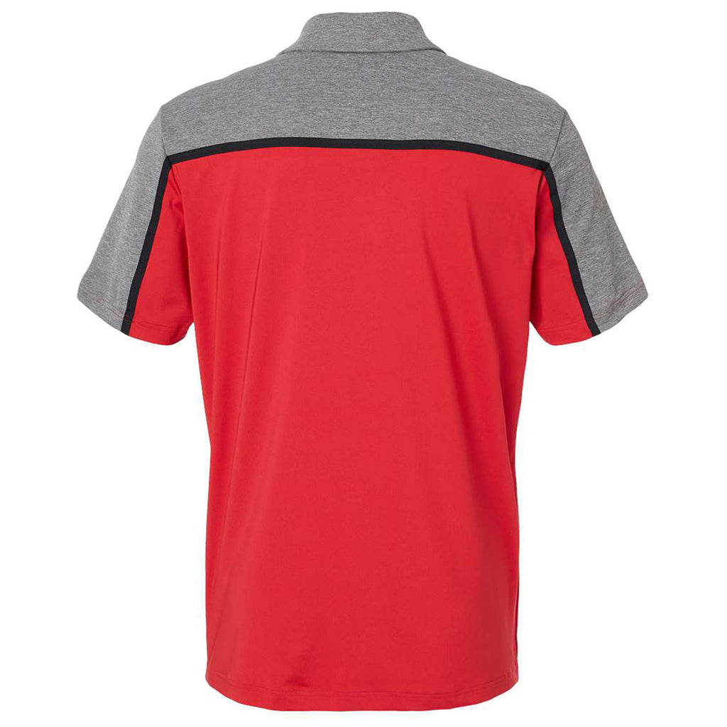 Adidas Men's Collegiate Red/Black/Grey Five Melange Ultimate Colorblocked Polo