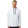 adidas Men's White Textured Mix Media Hooded Sweatshirt