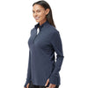 adidas Women's Collegiate Navy Melance 3-Stripes Quarter Zip Pullover