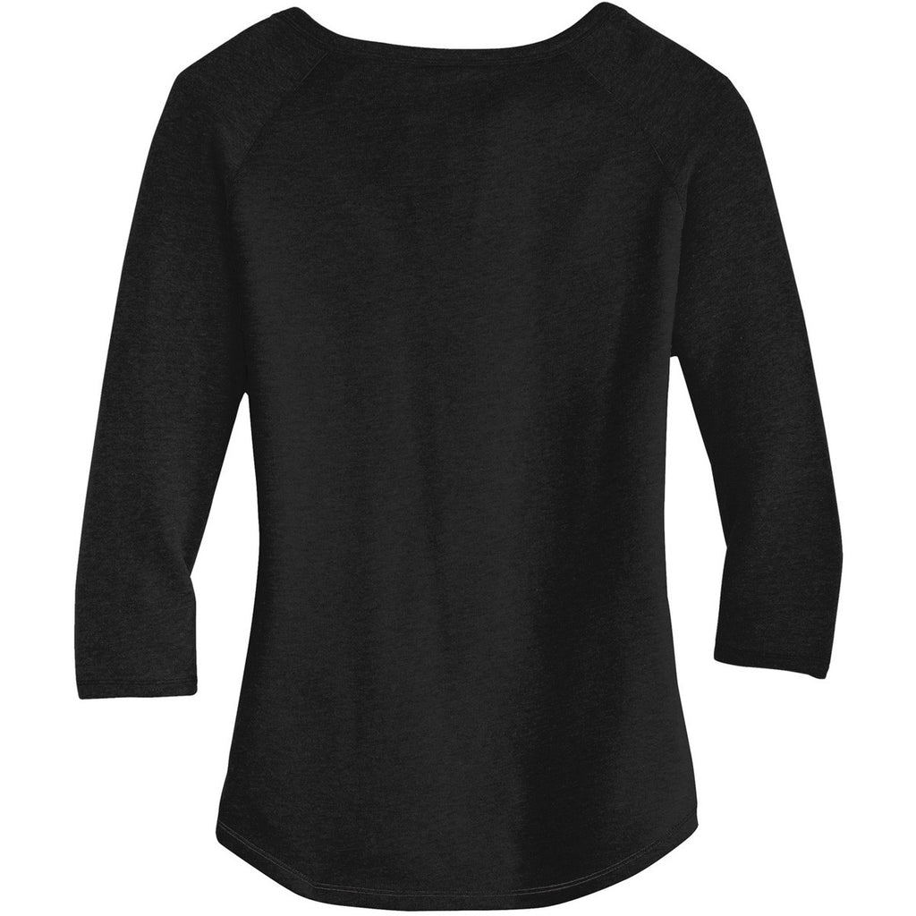 Alternative Apparel Women's Black/Black Outfield 3/4-Sleeve Vintage 50/50 Tee