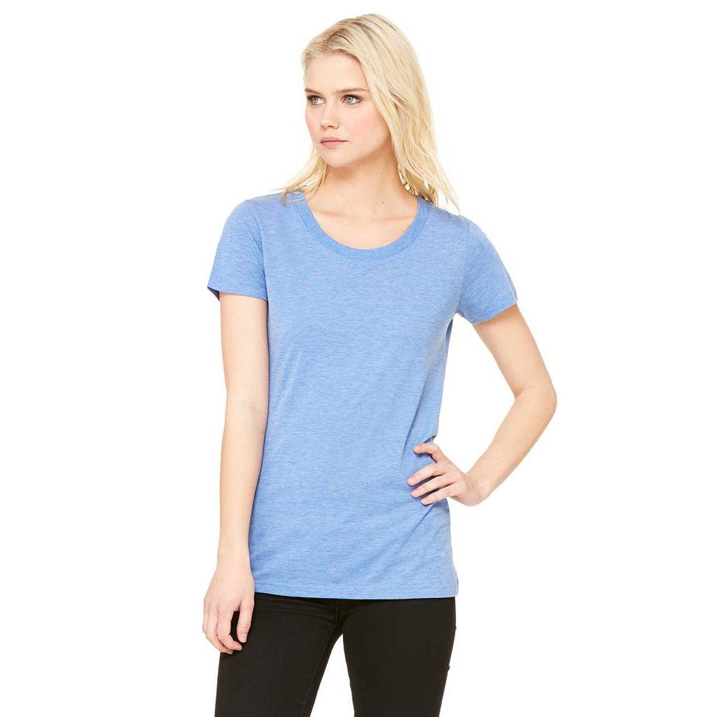 Bella + Canvas Women's Blue Triblend Short-Sleeve T-Shirt