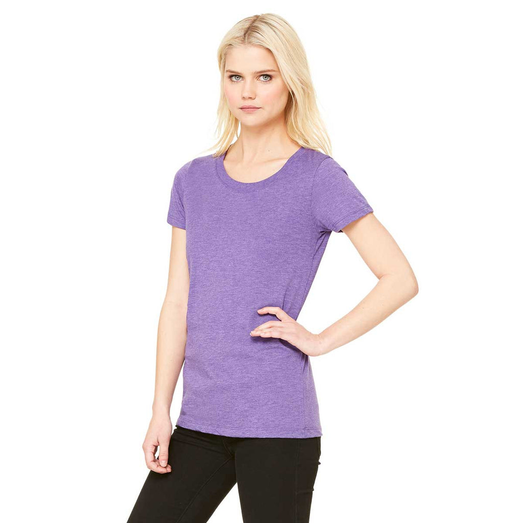 Bella + Canvas Women's Purple Triblend Short-Sleeve T-Shirt