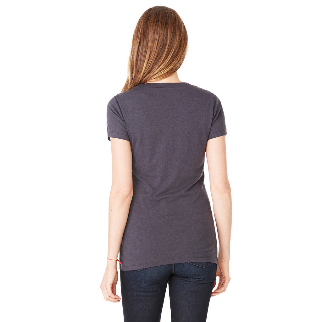 Bella + Canvas Women's Solid Dark Grey Triblend Short-Sleeve T-Shirt