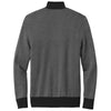 Brooks Brothers Men's Deep Black/Shadow Grey Washable Merino Birdseye 1/4 Zip Sweater