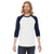 American Apparel Unisex White/Navy Poly-Cotton Baseball Raglan Tee