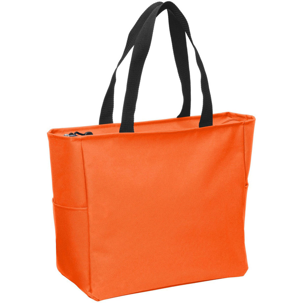 Port Authority Neon Orange Essential Zip Tote