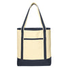 Port Authority Natural/Navy Large Cotton Canvas Boat Tote