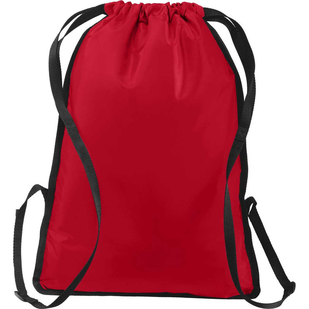 Port Authority True Red/Black Zip-It Cinch Pack