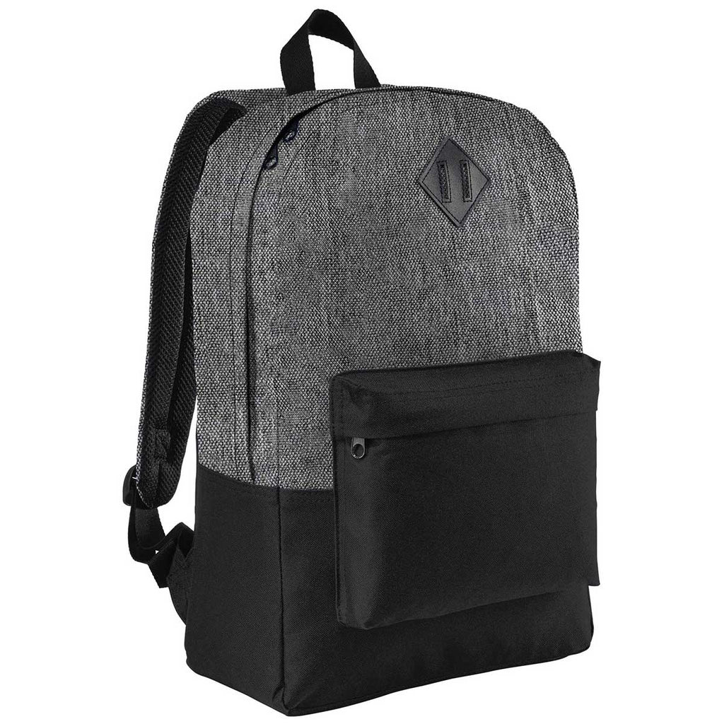 Port Authority Heather Grey/Black Retro Backpack