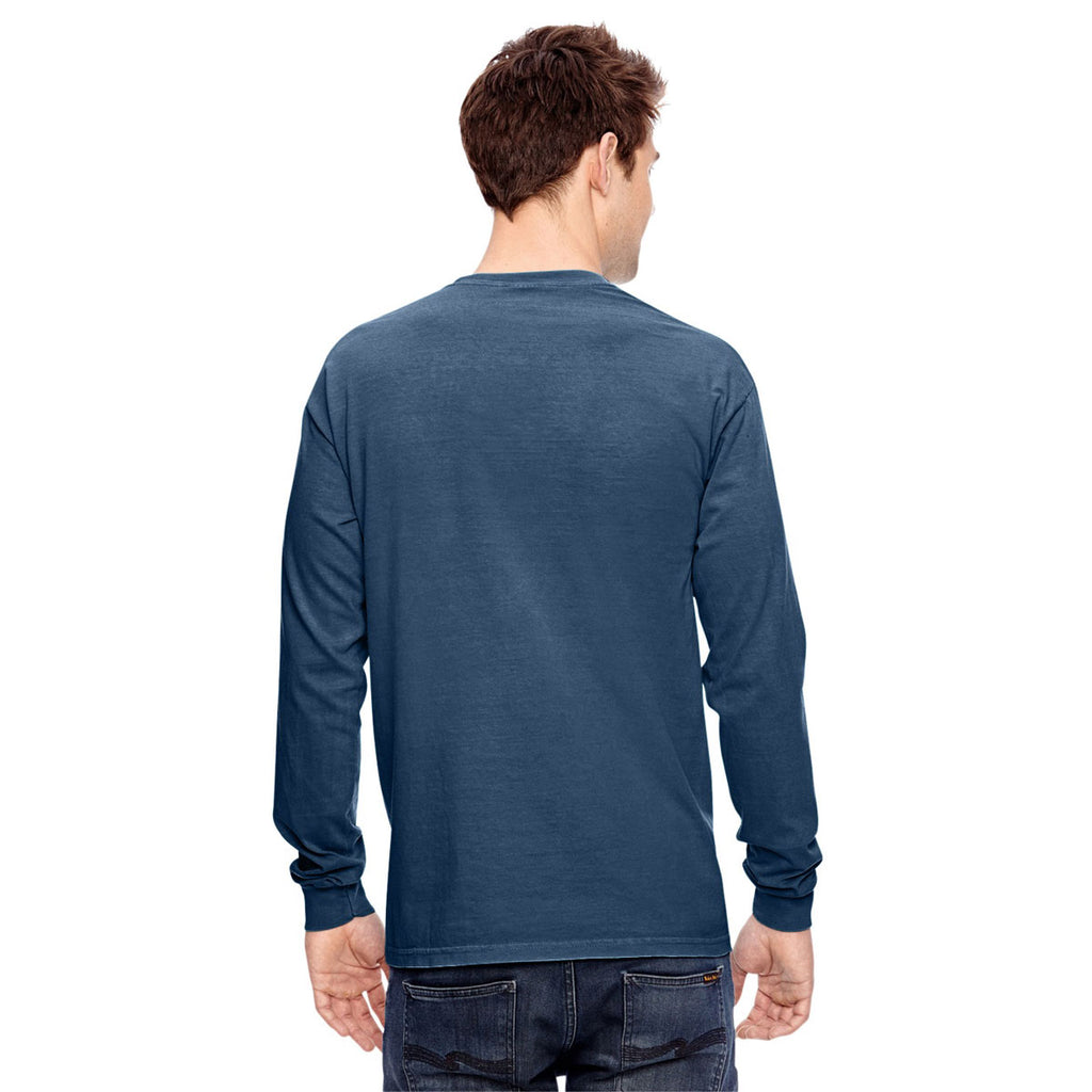 Comfort Colors Men's True Navy 6.1 Oz. Long-Sleeve Pocket T-Shirt