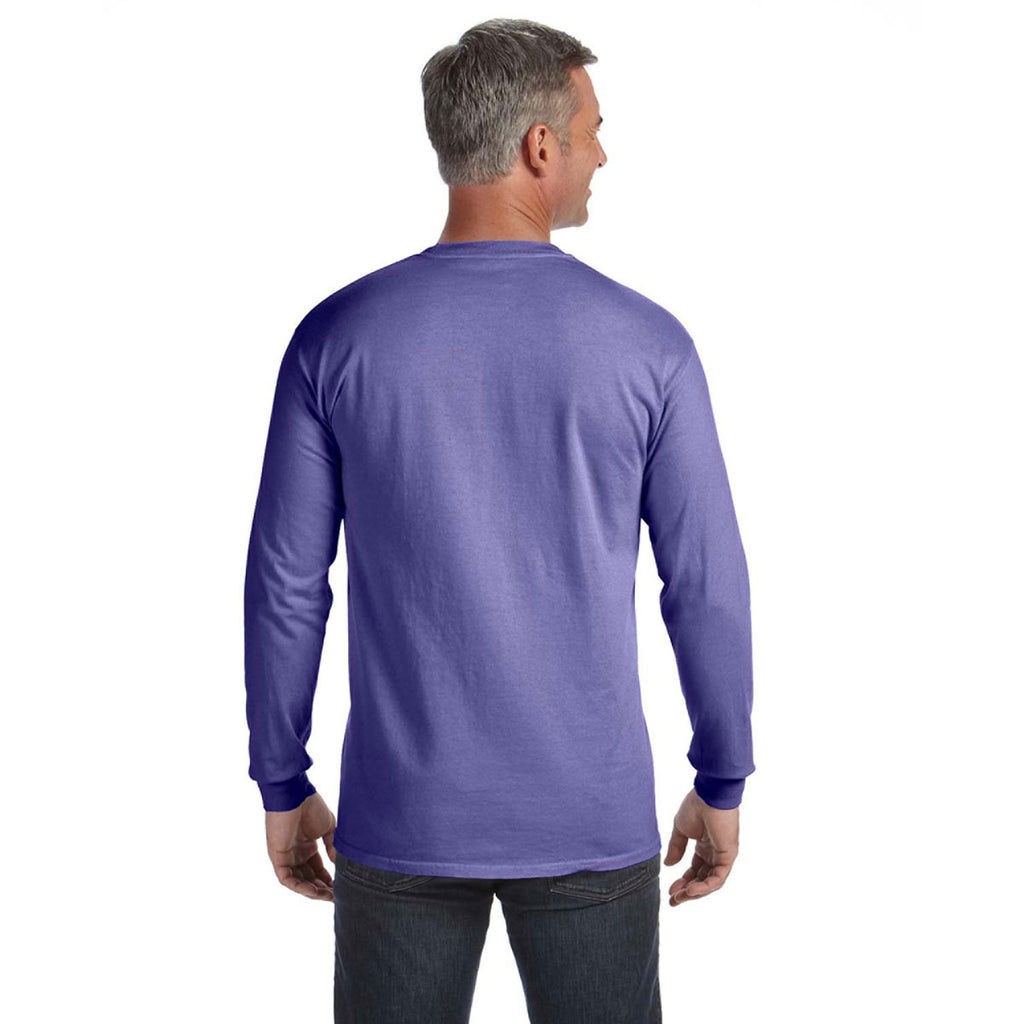 Comfort Colors Men's Violet 6.1 Oz. Long-Sleeve Pocket T-Shirt