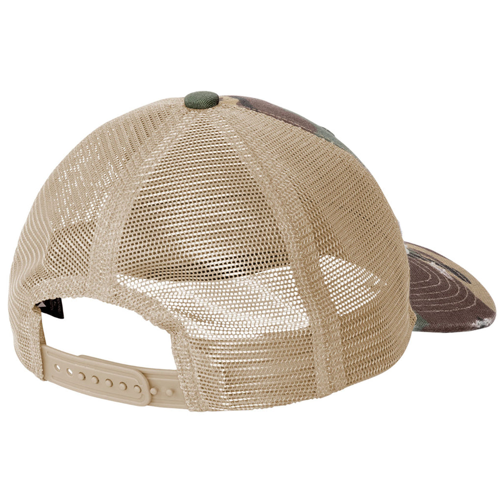 Port Authority Military Camo/ Khaki Distressed Mesh Back Cap