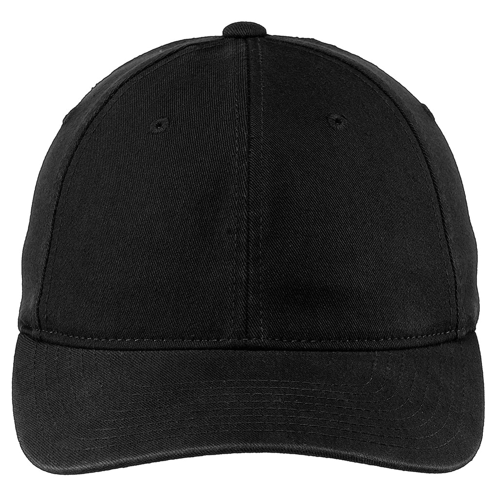 Port Authority Black Flexfit Garment Washed Cap