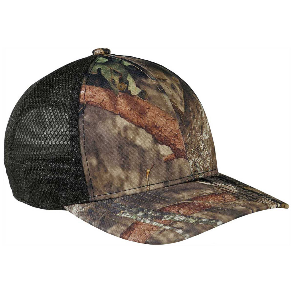 Port Authority Mossy Oak Break-Up Country/Black Snapback Performance Camouflage Mesh Back Cap