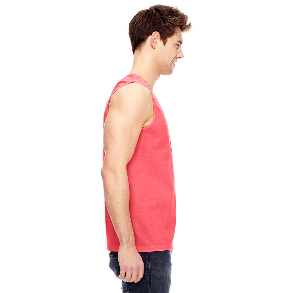 Comfort Colors Men's Neon Red Orange 6.1 Oz. Tank