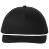 Port Authority Black/ White Snapback Five-Panel Rope Cap