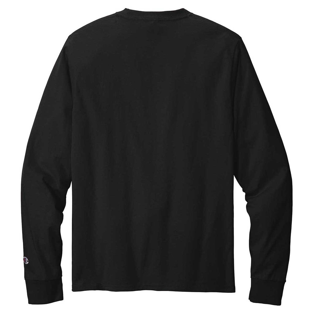 Champion Men's Black Heritage 5.2-oz Jersey Long Sleeve Tee