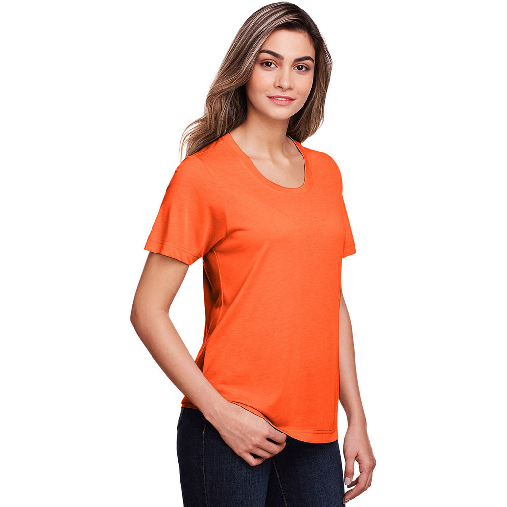 Core 365 Women's Campus Orange Fusion ChromaSoft Performance T-Shirt