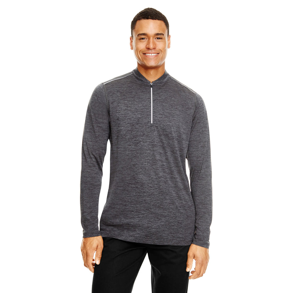 Core 365 Men's Carbon Heather/Black Kinetic Performance Quarter Zip