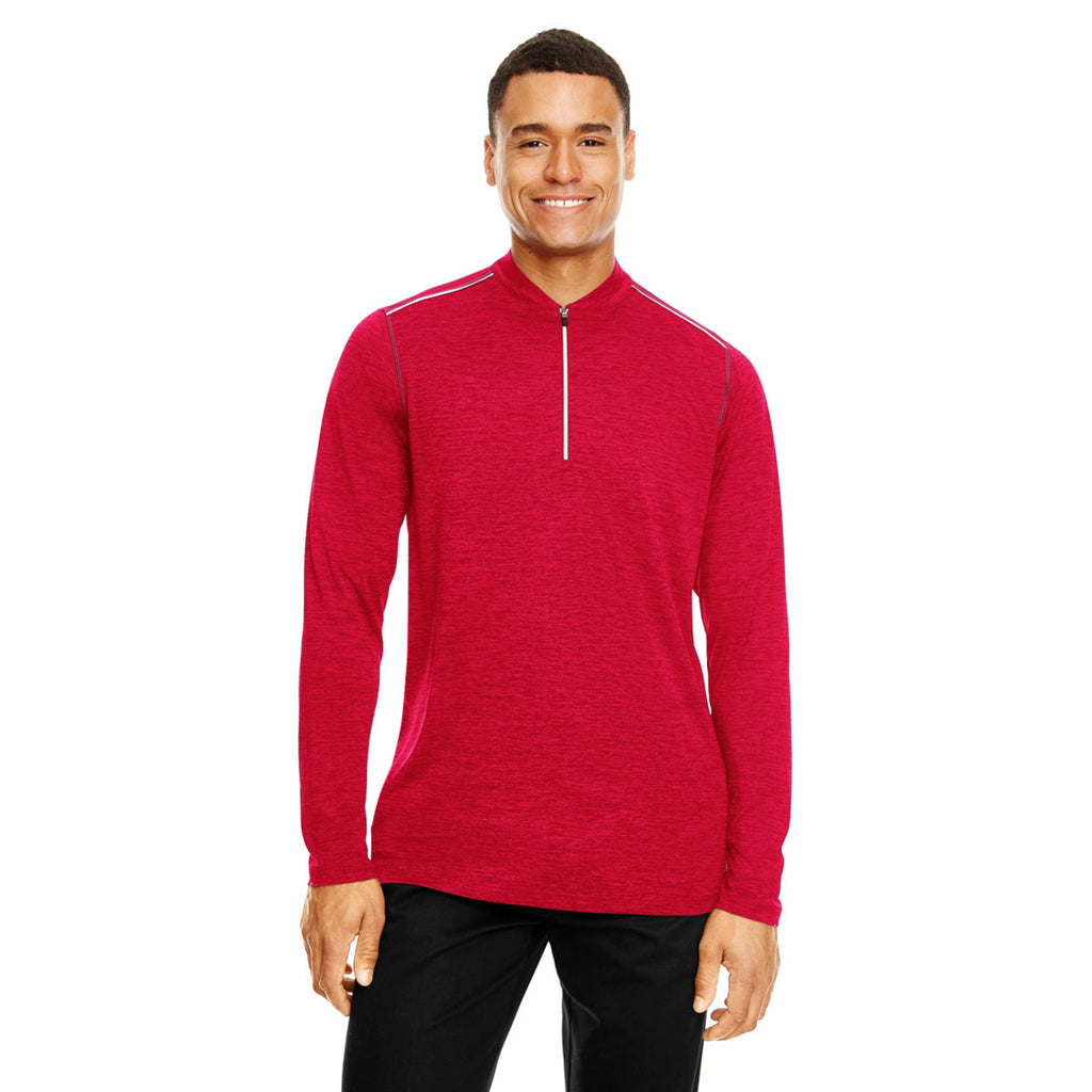 Core 365 Men's Classic Red Heather/Carbon Kinetic Performance Quarter Zip