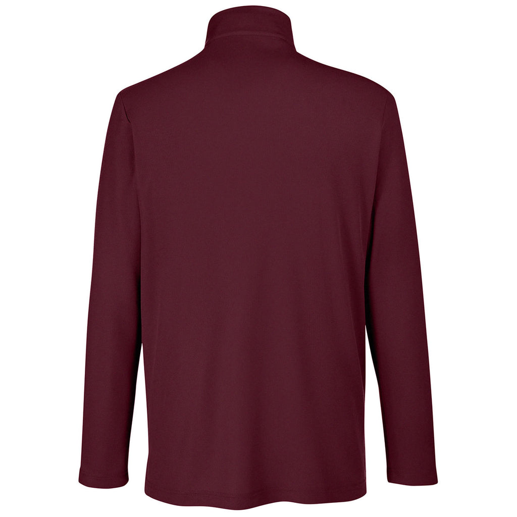 Core 365 Men's Burgundy Fusion ChromaSoft Pique Quarter-Zip