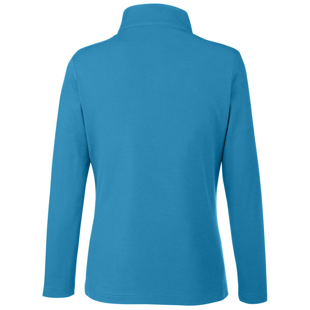 Core 365 Women's Electric Blue Fusion ChromaSoft Pique Quarter-Zip