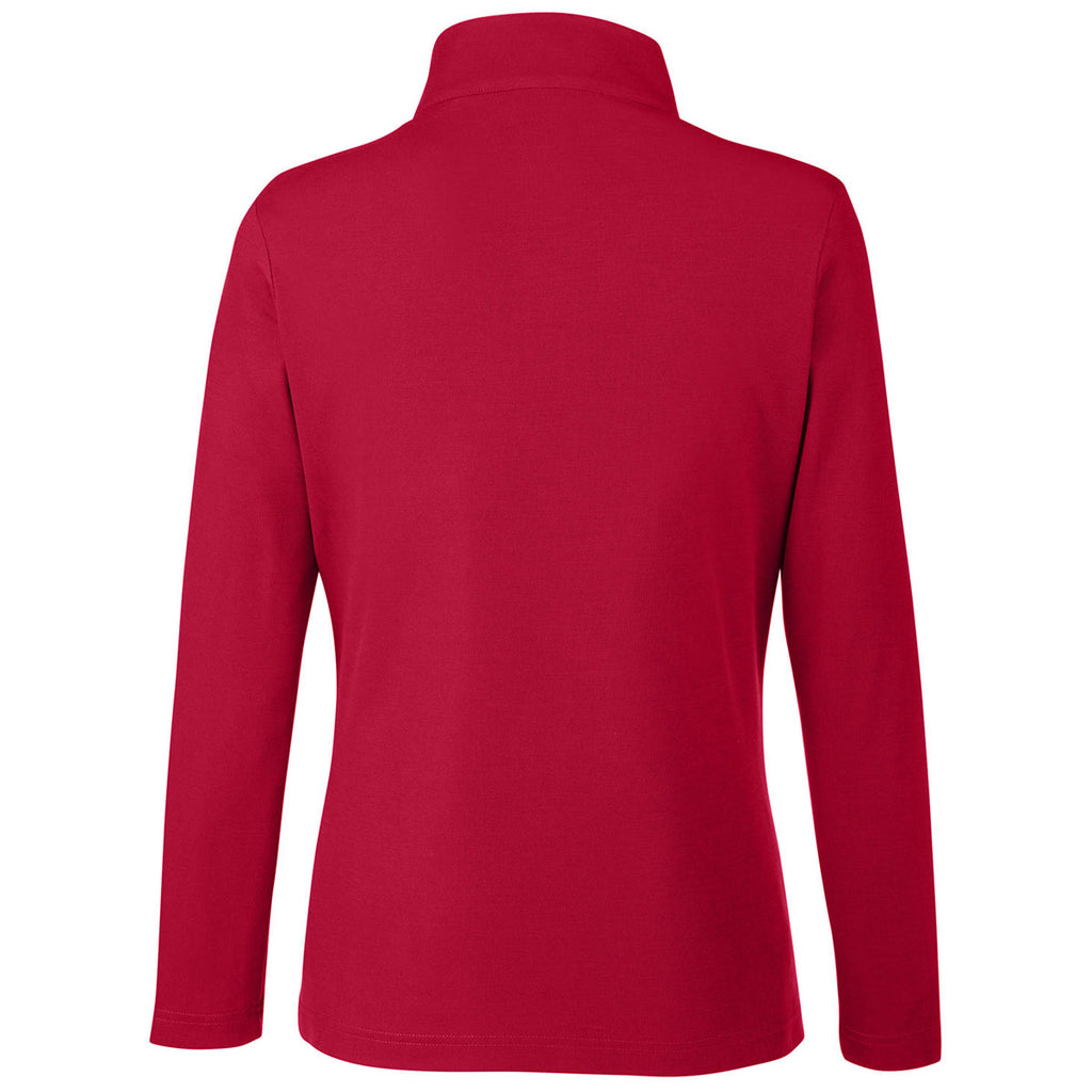 Core 365 Women's Classic Red Fusion ChromaSoft Pique Quarter-Zip