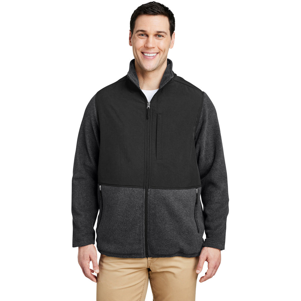 Core 365 Men's Heather Charcoal/Black Journey Summit Hybrid Full Zip