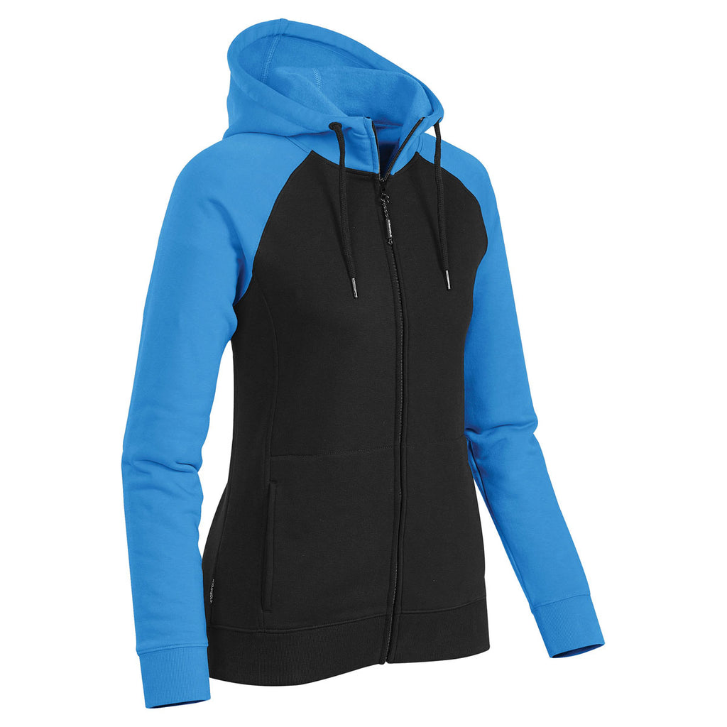 Stormtech Women's Black/Electric Blue Omega Two-Tone Zip Hoody