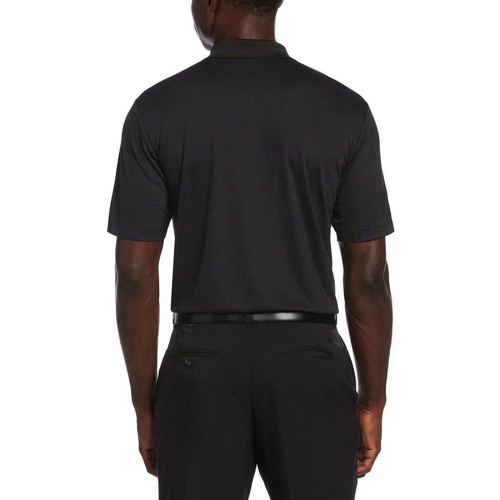 Callaway Men's Black Eco Horizontal Textured Polo