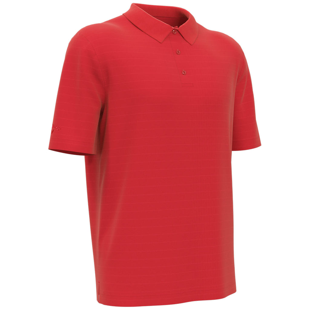 Callaway Men's Salsa Red Eco Horizontal Textured Polo