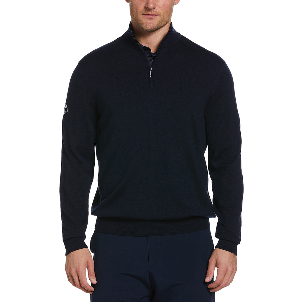 Callaway Men's Navy Blue Long Sleeve 1/4 Zip Merino Sweater