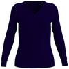 Callaway Women's Navy Blue Merino Wool Blend V-Neck Sweater