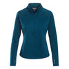 Landway Women's Heather Blue Alpha Heathered 1/4-Zip Pullover