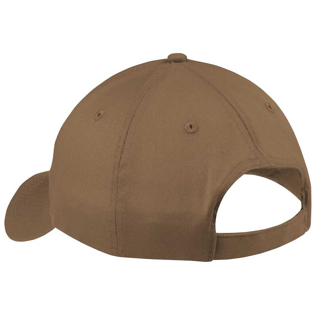 Port & Company Woodland Brown Six-Panel Twill Cap