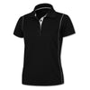 BAW Women's Black/White Color Rib Shoulder Cool Tek Polo