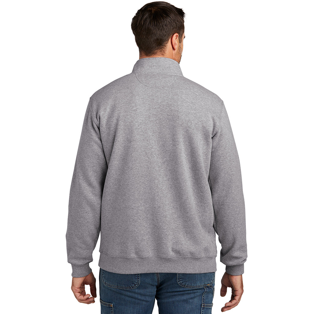 Carhartt Men's Heather Grey Midweight 1/4-Zip Mock Neck Sweatshirt